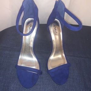 Quipid blue suede strappy heels
